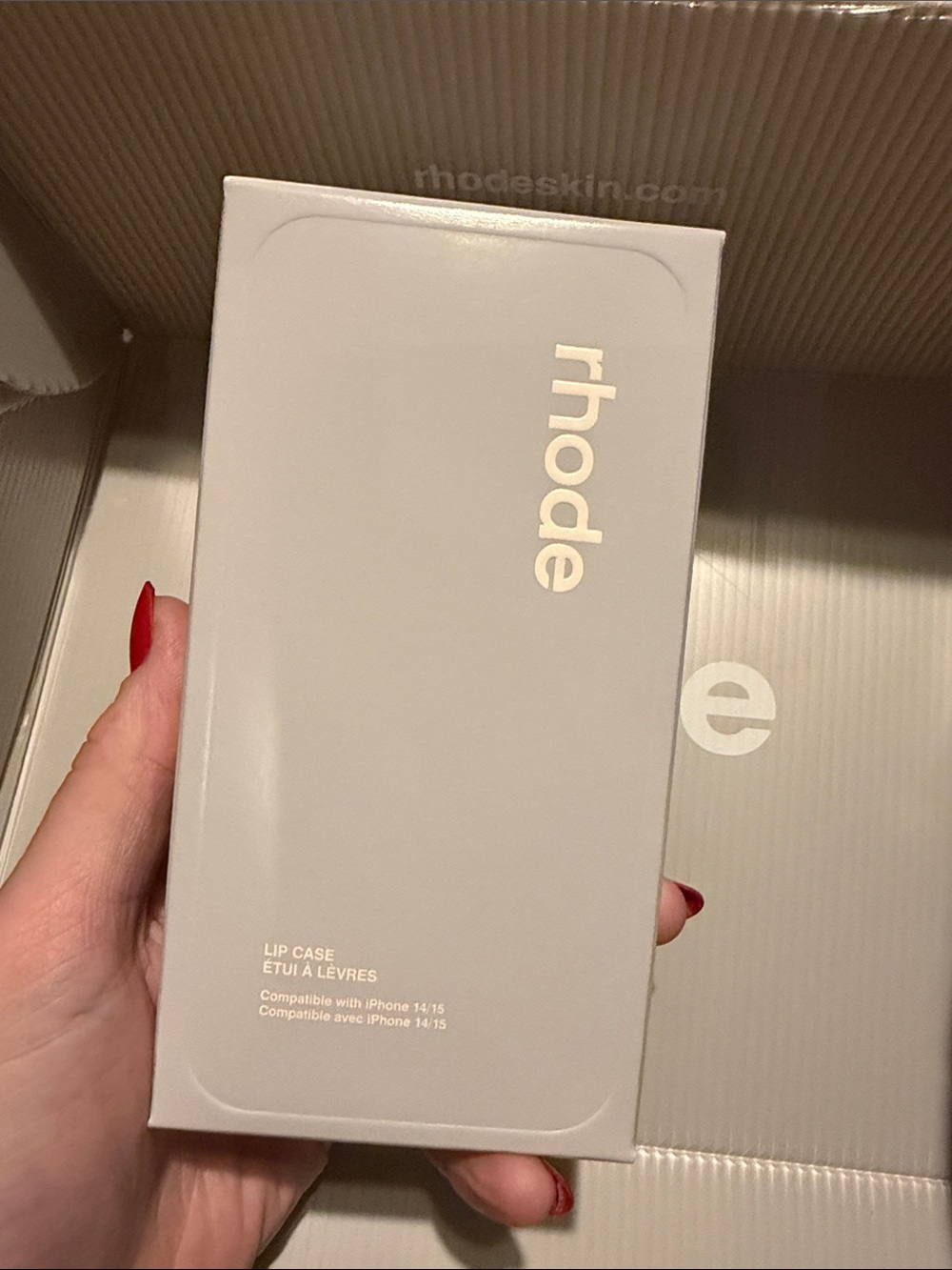 RHODE Lip Case for iPhone 14/15 — Light Gray